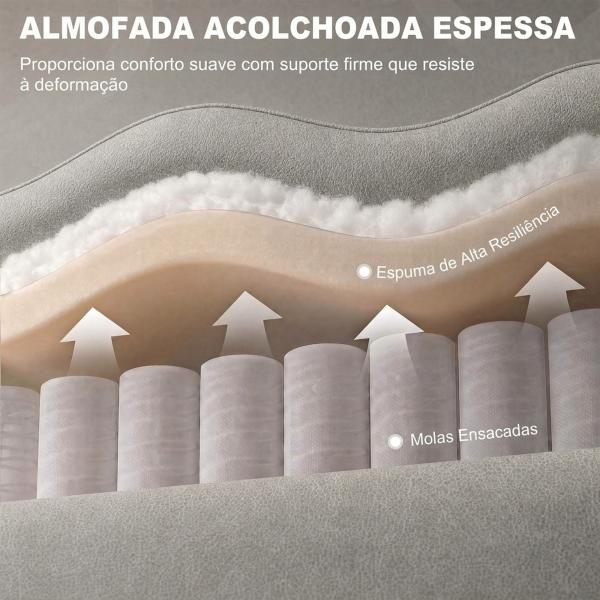 Poltrona Relax Reclinável até 135º com Apoio para os Pés Encosto Alto 78x96x102 cm Cinza