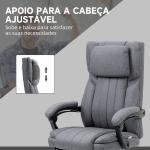 Cadeira de Escritório com 6 Pontos de Massagem com Vibração Reclinável com Altura Ajustável 65x61x101 - 113 cm Cinza