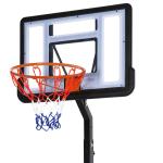 Tabela de Basquetebol Portátil Ajustável em Altura com Base Recarregável para Crianças e Adultos 86x165x302 - 352 cm Preto