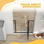 Barreira de Segurança para Cães Extensível para Escadas e Portas 75 - 95 cm com 1 Extensão e 10 cm Altura 76 cm Preto