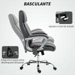 Cadeira de Escritório com Massagem Altura Ajustável Função de Aquecimento e Função de Inclinação 66x72x113 - 121 cm Cinzento Escuro