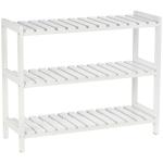 Sapateira de Madeira de 3 Níveis para até 9 Pares de Sapatos para Entrada Corredor Dormitório 70x26x57,5cm Branco