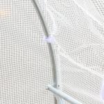 Estufa Tipo Túnel 595x300x200cm Estufa de Jardim Grande com 12 Janelas e Porta Enrolável com Zíper para Cultivo de Plantas Branco