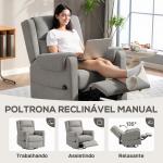 Poltrona Relax Reclinável Elétrica Giratória e Basculante com Apoio para os Pés Ajustável Controlo Remoto 86x89x99 cm Cinzento Claro