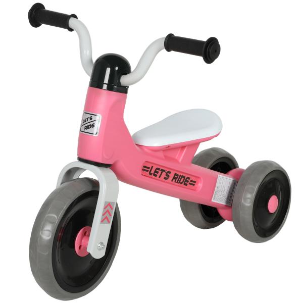 Bicicleta sem Pedais para Crianças dos 12 aos 36 Meses Bicicleta de Equilíbrio com Guiadores com Rotação Limitada a 60° 69x40x49 cm Rosa