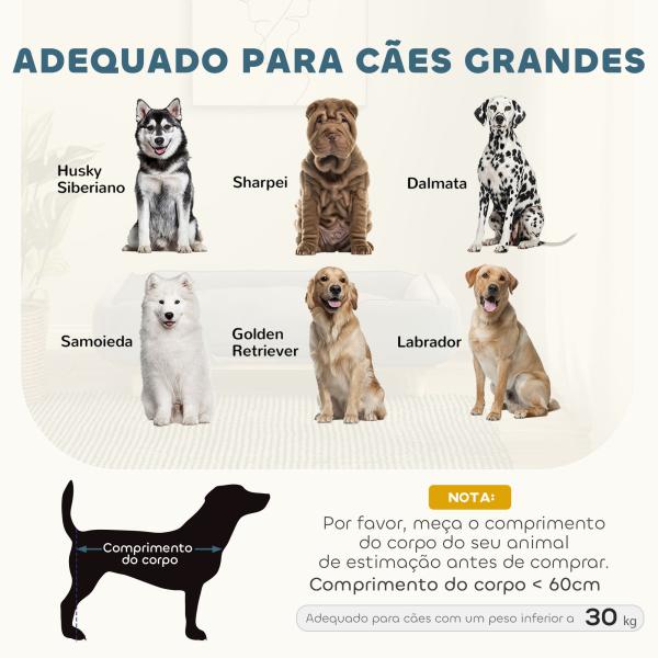Sofá para Cães Grandes Cama Elevada para Cães com Pés de Madeira e Almofada Lavável 96x66x24 cm Azul Escuro