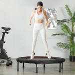 Trampolim Fitness Ø102 cm Trampolim Fitness Dobrável com Estrutura de Aço Antiderrapante Ø102x22 cm Vermelho
