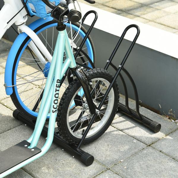 Suporte de Estacionamento Cruzado para 2 Bicicletas Aço Portátil 60x54x57 cm Preto