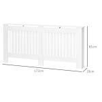 Cobertura Radiador Moderna de MDF com Prateleira Superior para Sala de Estar Dormitório Escritório 172x19x81 cm Branco