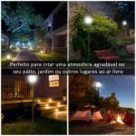 Candeeiro Solar com Painel Solar Candeeiro de Jardim com 6 LEDS Autonomia 6 - 8 horas Ø26x177 cm Preto
