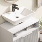 Móvel para Lavatório Pousar com 2 Portas Canaladas para Lavatório com ou sem Pedestal 60x33x63 cm Branco