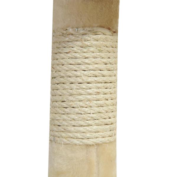 Árvore Arranhador para Gatos com 4 Níveis Poste de Sisal Caverna Plataformas e Brinquedos Divertidos 75x40x112 cm Bege