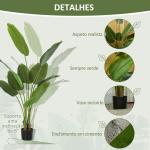 Planta Artificial Decorativa 160 cm Bananeira Artificial com Vaso e Folhas para Interior Casa Sala de Estar Escritório Verde