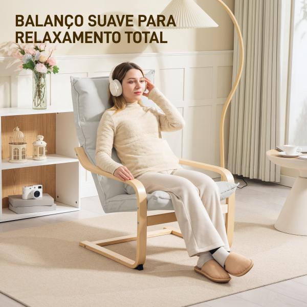 Poltrona de Sala Moderna com Encosto Alto Acolchoado Estrutura de Madeira e Estofada em Veludo 67x83x105 cm Creme
