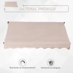 Toldo Manual Retrátil 200x150 cm com Manivela de Alumínio Ângulo Ajustável Proteção Solar para Varanda Jardim Pátio Branco