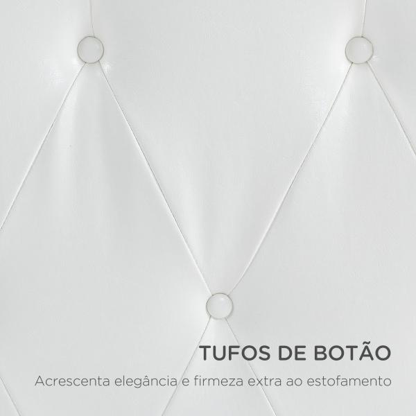 Cabeceira de Cama 160cm Cabeceira de Cama Estofada em Linho e Acolchoada 2 Formas de Uso 160x7x120cm Branco