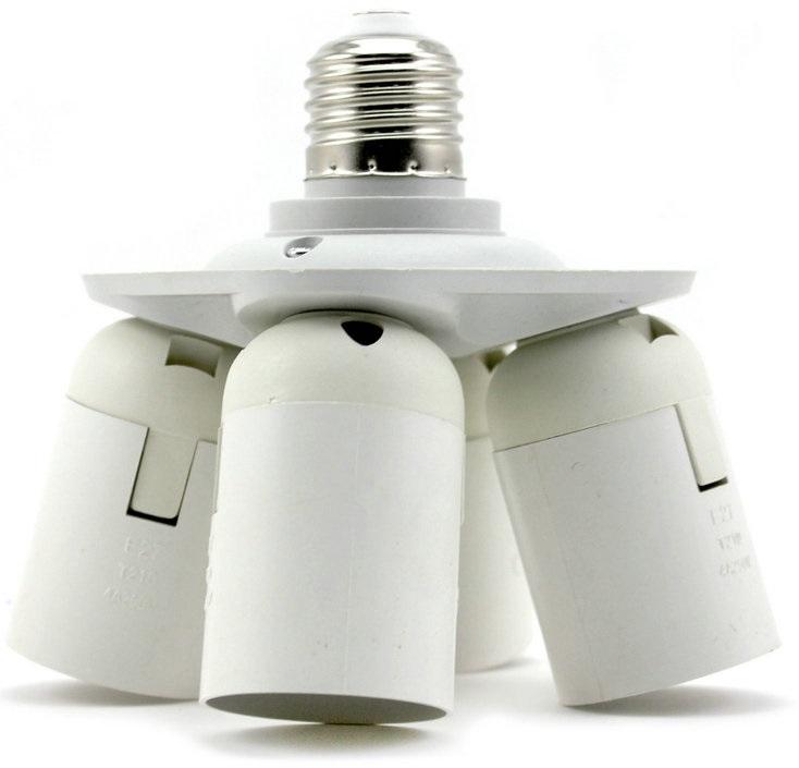 Suporte Adaptador Lampada E27 - 4x E27