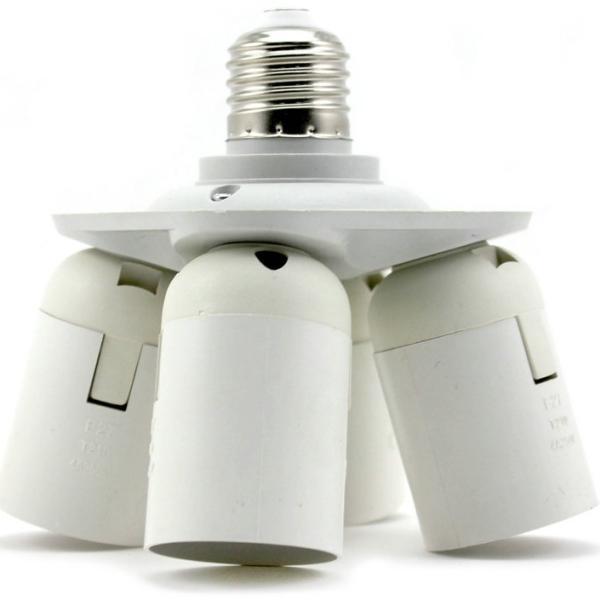 Suporte Adaptador Lampada E27 - 4x E27