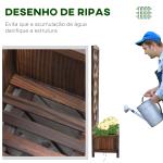 Floreira com Treliça de Madeira Caixa de Plantio com Suporte para Plantas Trepadeiras 60x30x122,5cm Marrom