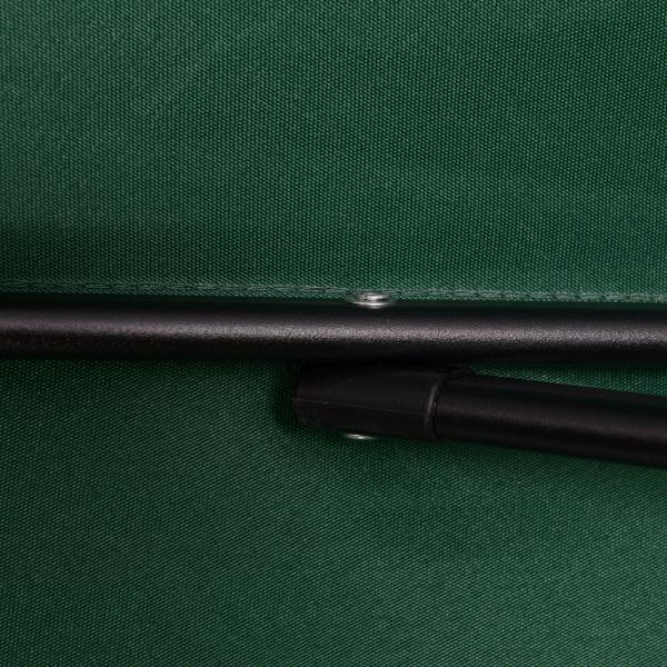 Chapéu de Sol de Jardim Ø2x2 m Chapéu de Sol com Mastro de Alumínio Manivela Teto com Ventilação Verde