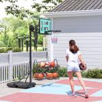 Tabela de Basquetebol Ajustável de 146 - 236 cm Portátil com Rodas e Base Preenchível com Água ou Areia 71x45x146 - 236 cm Preto