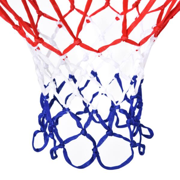 Cesta de Basquetebol de Parede Ø46 cm Aro de Basquetebol com Rede Estrutura Metálica 12 Ganchos para Interior e Exterior Vermelho