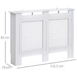 Cobertura de Radiador de MDF Cobertura para Radiador com Prateleira Estilo Moderno 111,5x82x19 cm Branco