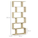 Estante para Livros Moderna Estante com 6 Prateleiras para Sala de Jantar Sala de Estar Estúdio 80x23x192 cm Madeira