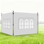 2 Paredes Laterais para Tenda de 3x3 / 3x4 m 295x195 cm Parede de Substituição de Tecido Oxford para Tendas Dobráveis Branco
