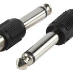 Ficha Adaptadora Jack 6,3mm Macho Mono - 1 RCA Femea