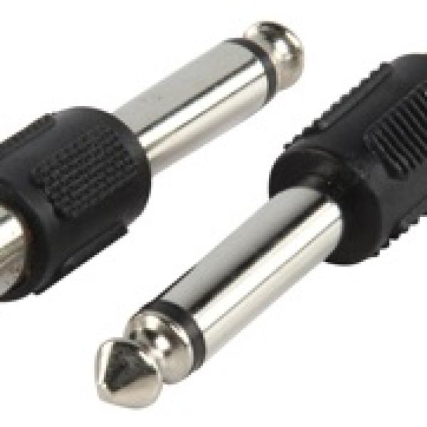 Ficha Adaptadora Jack 6,3mm Macho Mono - 1 RCA Femea
