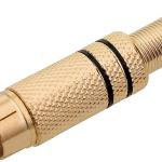 Ficha RCA Macho Metálica Dourada (Cabo 6mm) - Preto