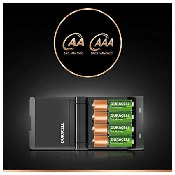Carregador + Pilhas Recarregáveis DURACELL CEF27 2 x AA + 2 x AAA 1700 mAh 750 mAh (1 Unidade)