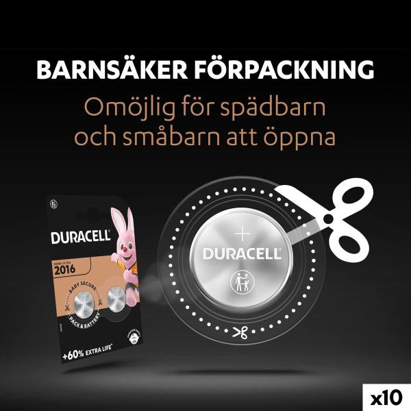 Pilhas de botão DURACELL DL2016 K2 3 V (10 Unidades)