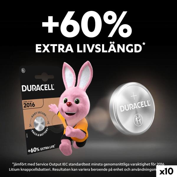 Pilhas de botão DURACELL DL2016 K2 3 V (10 Unidades)