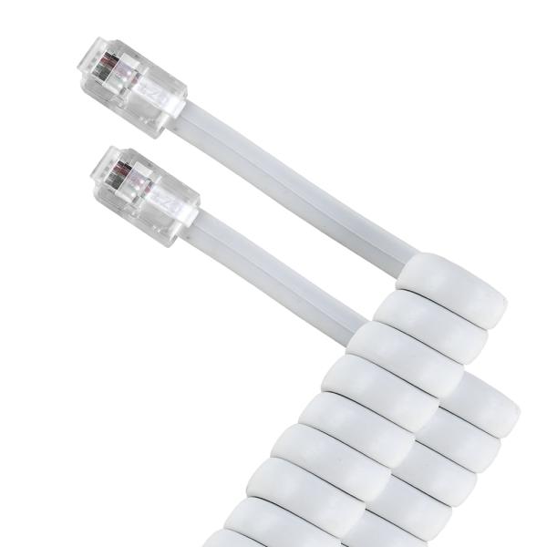 Cabo p/ Ligação do Auscultador Telefone RJ10 2 mts - Branco