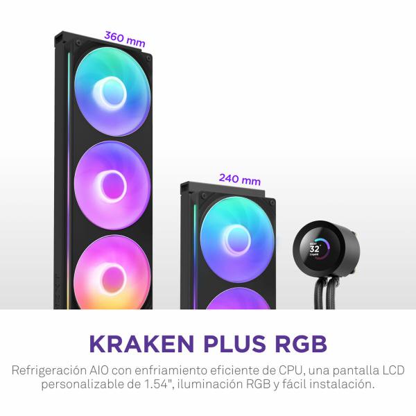 Kit de refrigeração líquida NZXT RL-KR240-B2 Kraken Plus 240 RGB Preto