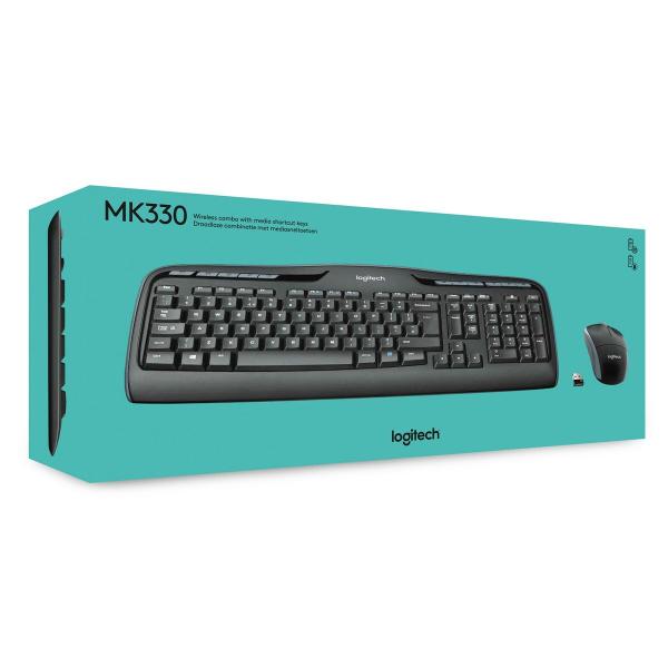 Teclado e Rato Logitech Wireless Combo MK330 Preto Qwerty US