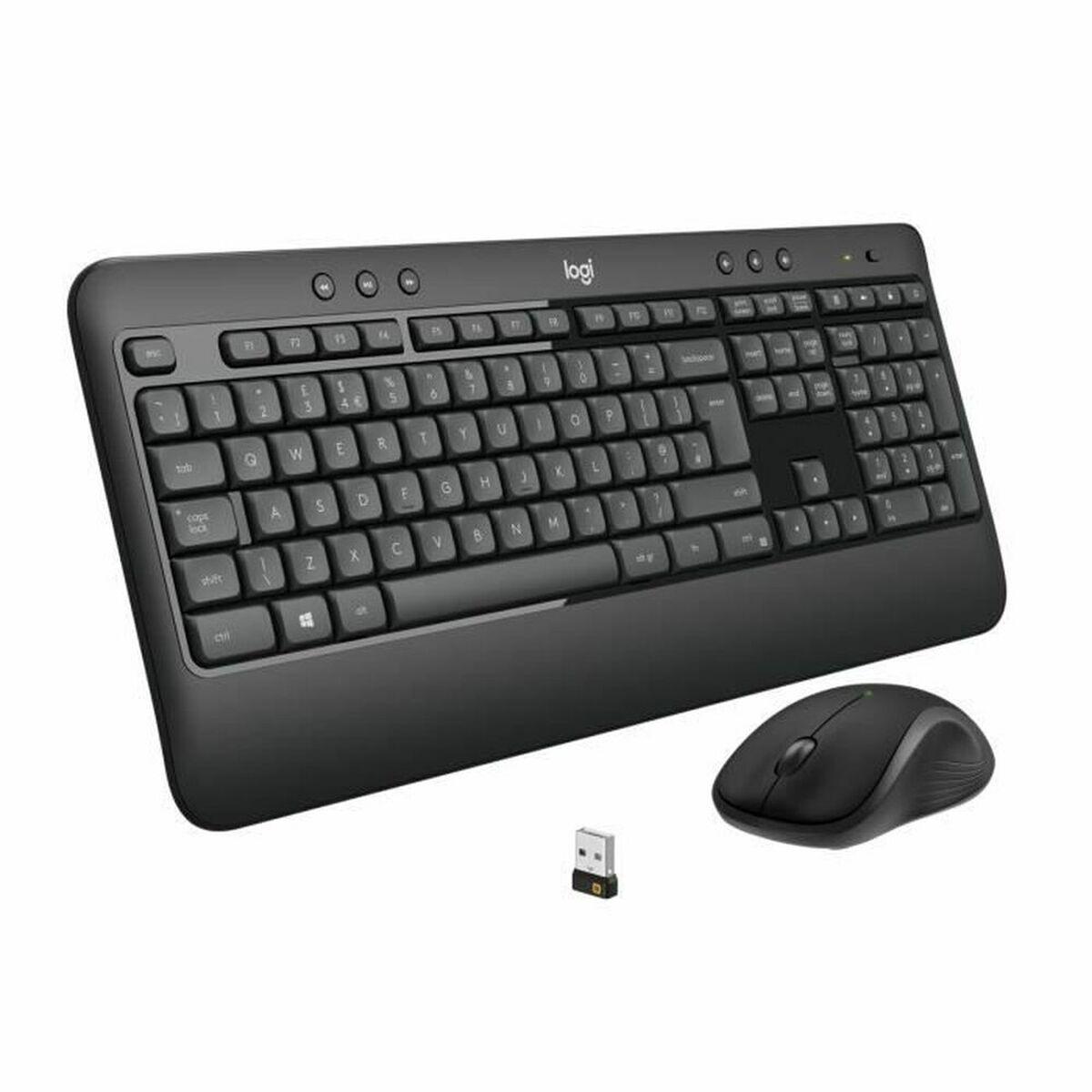 Teclado e Rato sem Fios Logitech MK540 Francês Preto Preto/Branco AZERTY