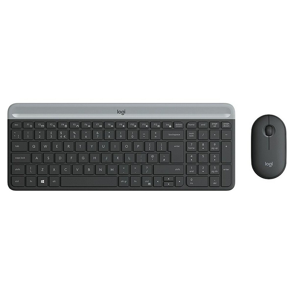 Teclado e Rato Logitech 920-009190 Preto Cinzento Francês AZERTY