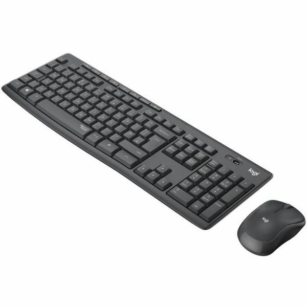 Teclado e Rato sem Fios Logitech MK295 Francês Preto Cinzento AZERTY