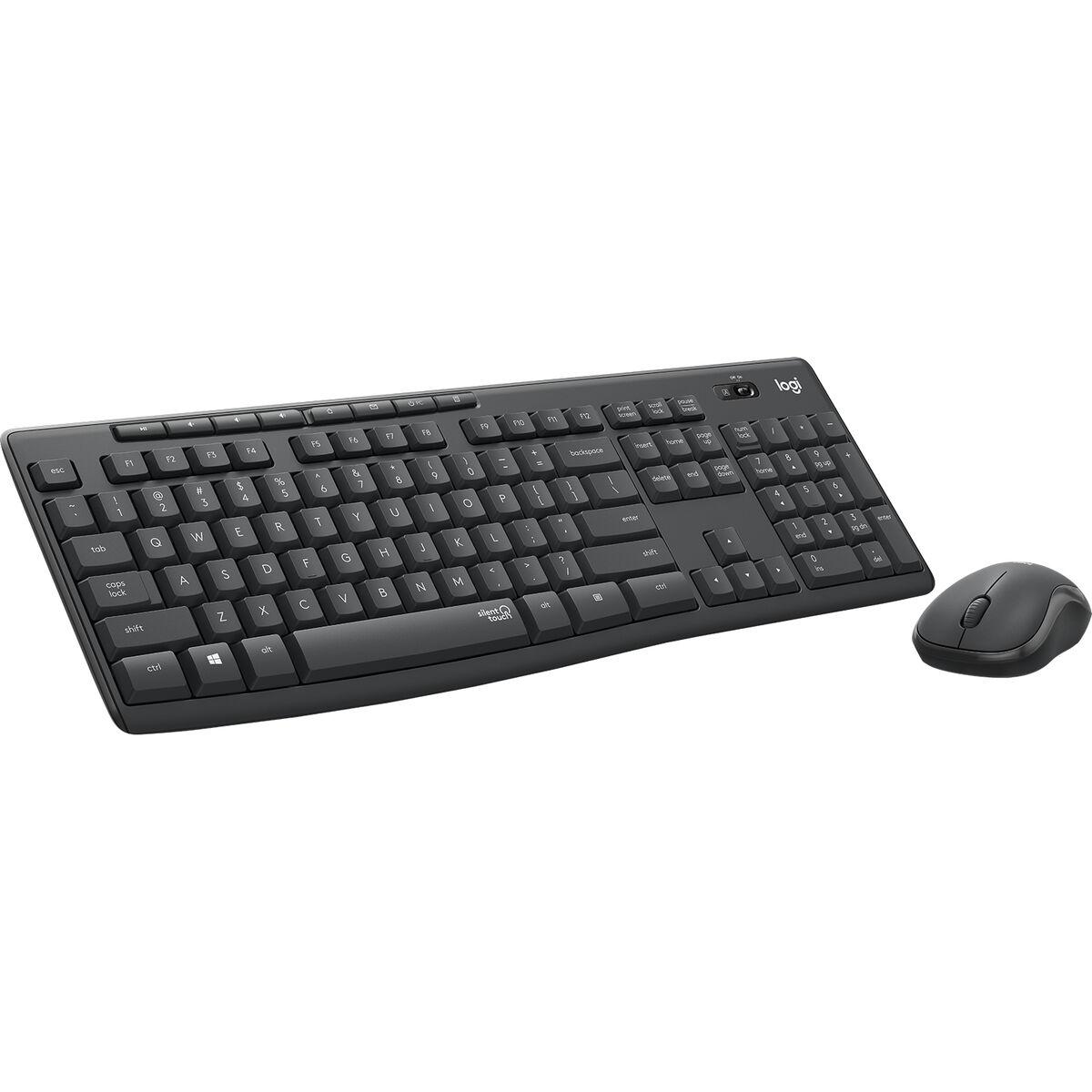 Teclado Logitech MK295 Silent Wireless Combo Grafite Monocromática QWERTY Qwerty US