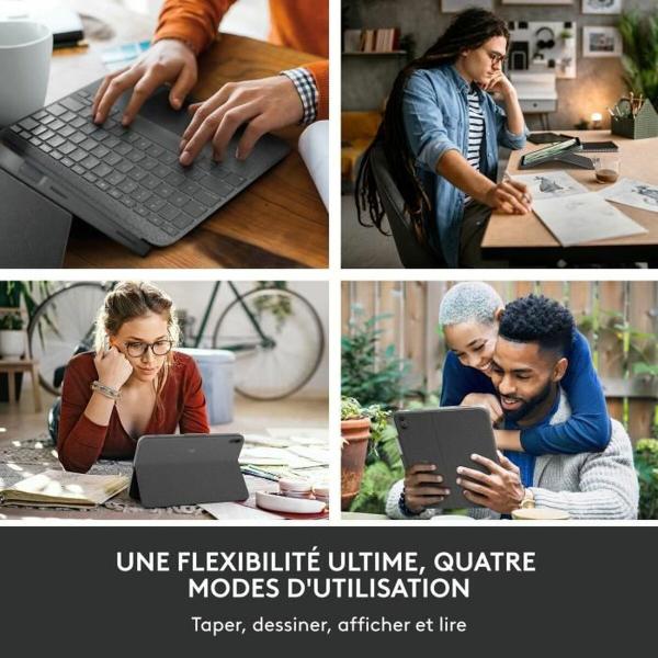 Teclado Bluetooth com Suporte para Táblete Logitech Combo Touch Cinzento Francês AZERTY