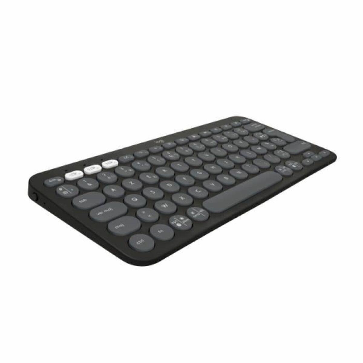Teclado Bluetooth com Suporte para Táblete Logitech K380 Francês Cinzento Grafite Cinzento escuro AZERTY