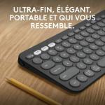 Teclado Bluetooth com Suporte para Táblete Logitech K380 Francês Cinzento Grafite Cinzento escuro AZERTY
