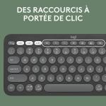 Teclado Bluetooth com Suporte para Táblete Logitech K380 Francês Cinzento Grafite Cinzento escuro AZERTY