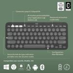 Teclado Bluetooth com Suporte para Táblete Logitech K380 Francês Cinzento Grafite Cinzento escuro AZERTY