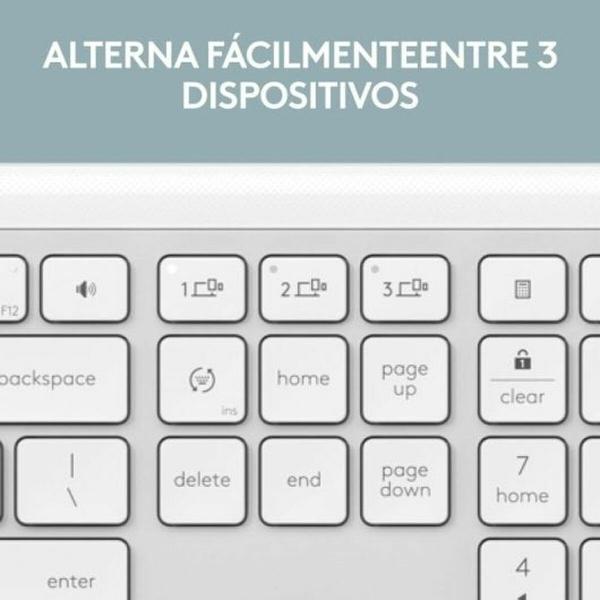 Teclado e Rato Logitech 920-012596 Branco Espanhol QWERTY