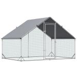 Galinheiro de Exterior Grande Área Aberta de 6 ㎡ para 4 - 6 Galinhas Galinheiro de Aço Galvanizado 3x2x2m