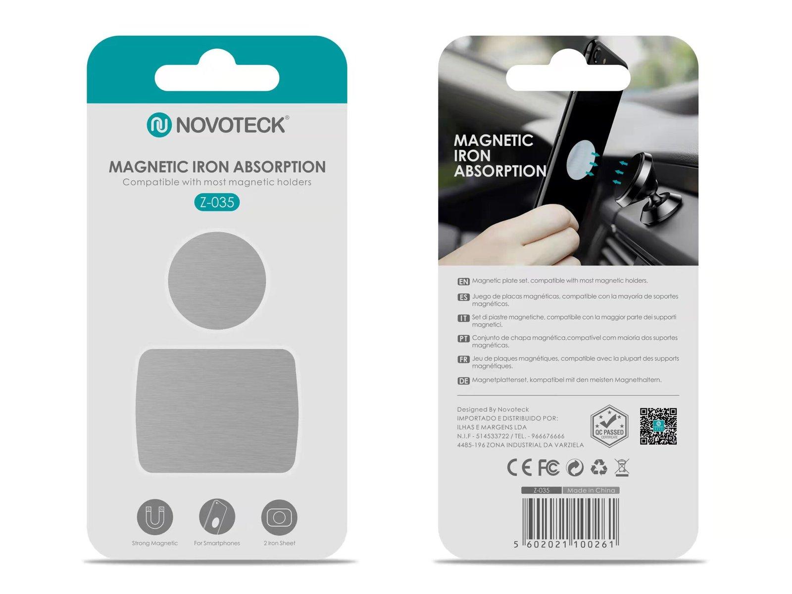 Conjunto de Placas de Absorção Magnética Z-035 - Compatível com Suportes Universais, Fixação Segura, Fácil de Instalar